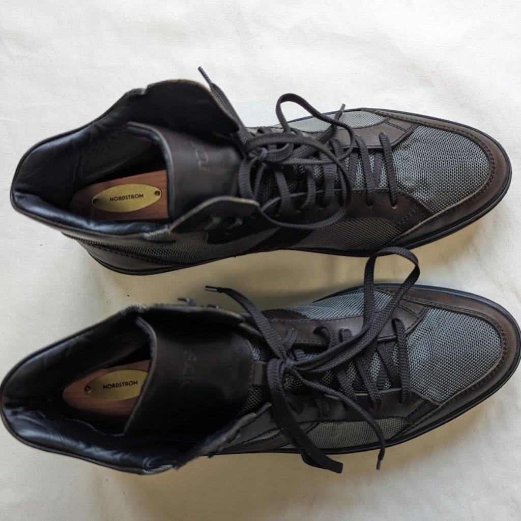 Tod's High Top Leather Mesh Driving Boots / Sneakers Men’s Size 8.5